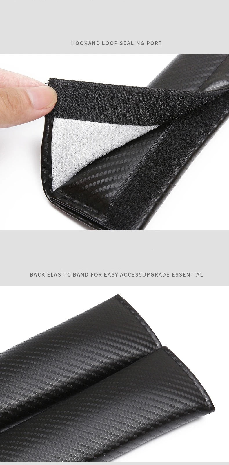 Carbon-Style Seat Belt Strap Protectors