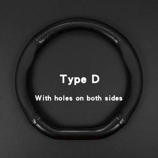 Leather Steering Wheel Wrap - Non-Slip