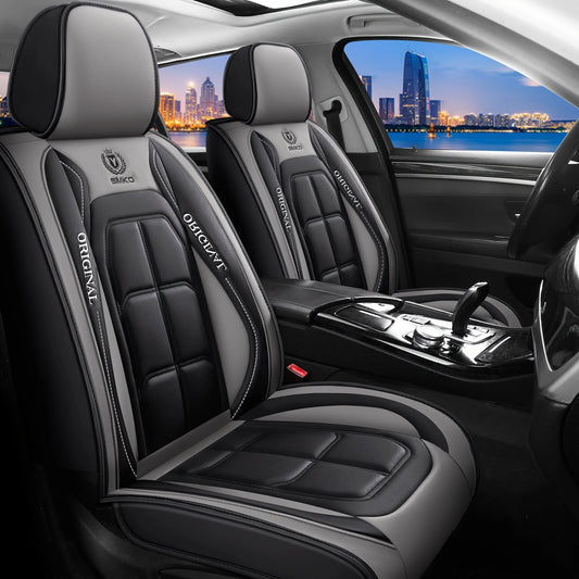 Front Seat Leather Car Seat Cover Set - All-Season
