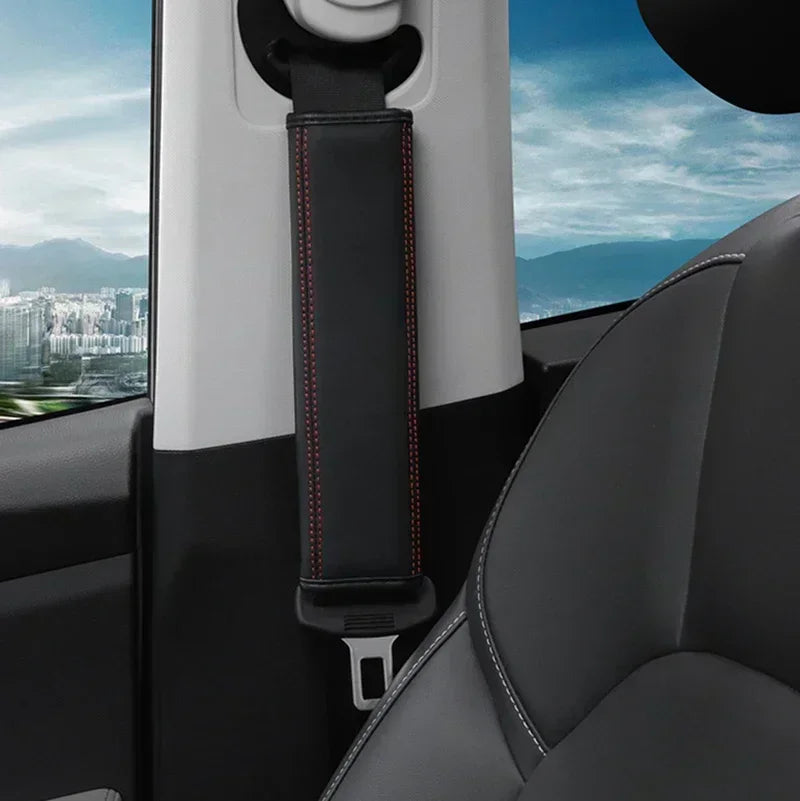 Dual Nappa Leather Seat Belt Comfort Covers