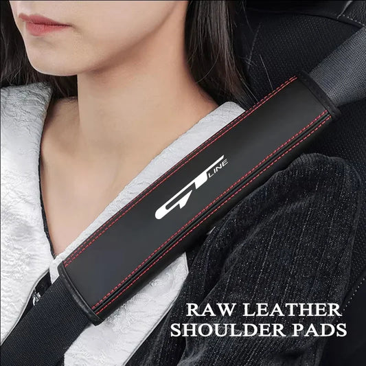 Dual Nappa Leather Seat Belt Shoulder Pads