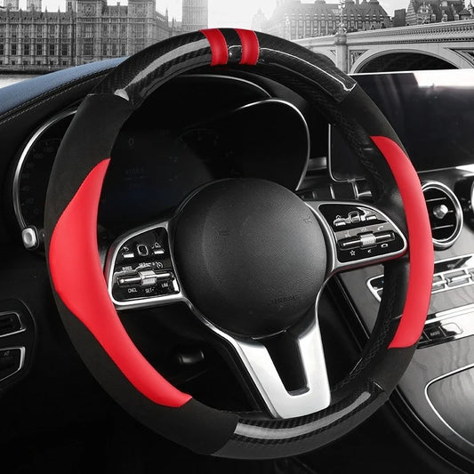 PU Leather Steering Wheel Protector - Non-Slip