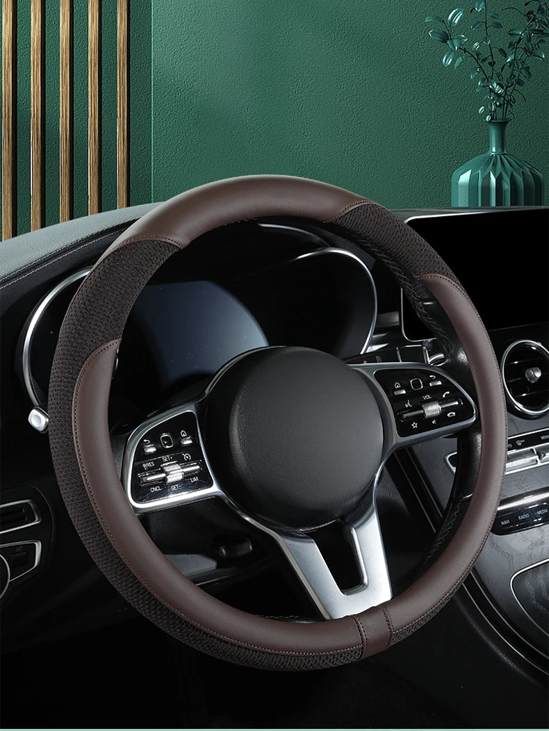 Leather Steering Wheel Protector - Breathable