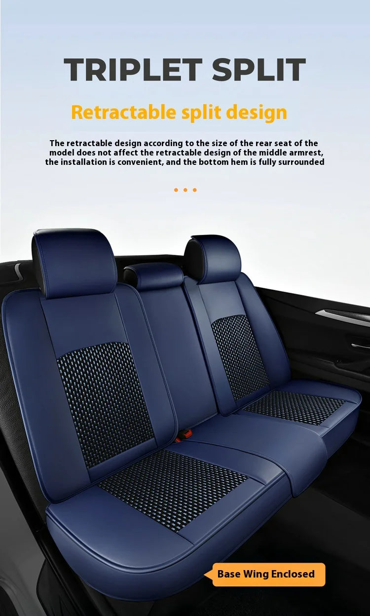 Five-Seat Nappa Leather Seat Protector Cover - All-Season