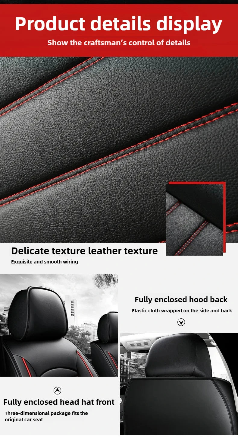 Five-Seat Leather Seat Cover Set - All-Season