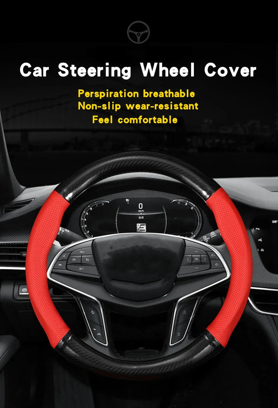 Leather Steering Wheel Wrap - Non-Slip