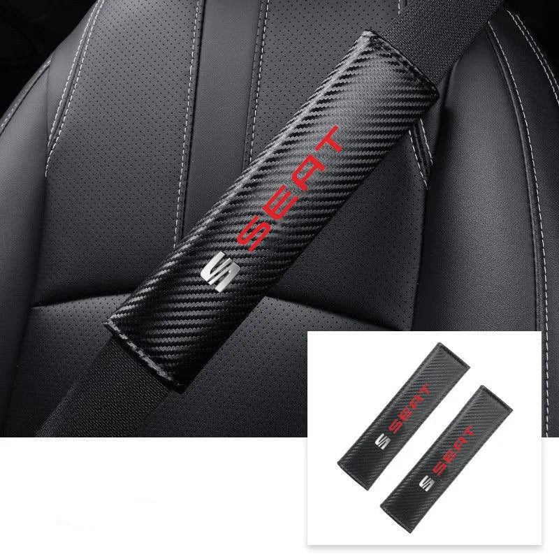 Carbon-Style Seat Belt Strap Protectors