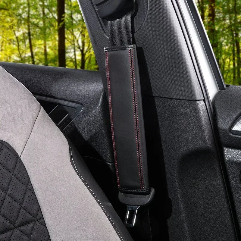 Dual Nappa Leather Seat Belt Comfort Covers