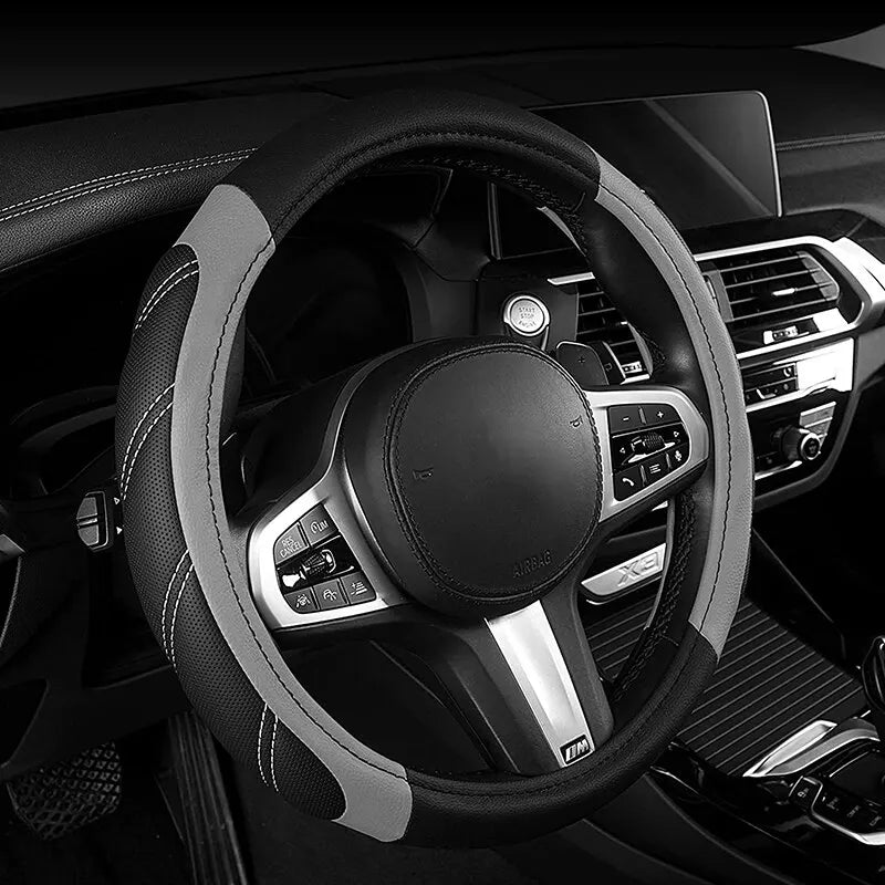 Leather Steering Wheel Wrap - Breathable