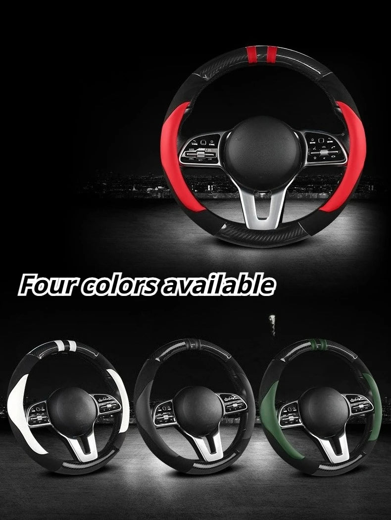 PU Leather Steering Wheel Protector - Non-Slip