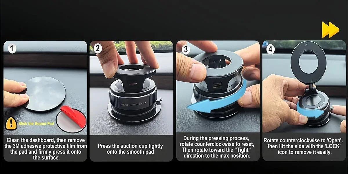 360° Strong-Magnet Car Phone Holder with Secure Hold