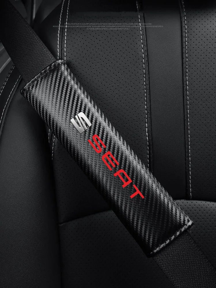 Carbon-Style Seat Belt Strap Protectors