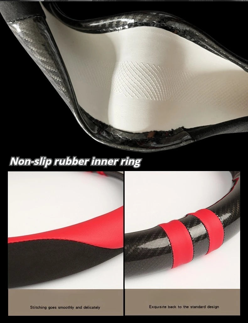 PU Leather Steering Wheel Protector - Non-Slip