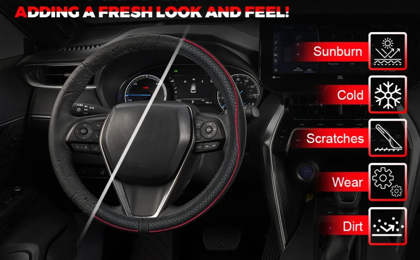 Breathable Steering Wheel Wrap - Non-Slip
