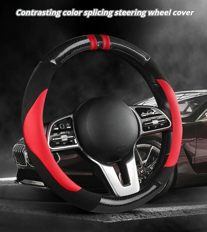 PU Leather Steering Wheel Protector - Non-Slip