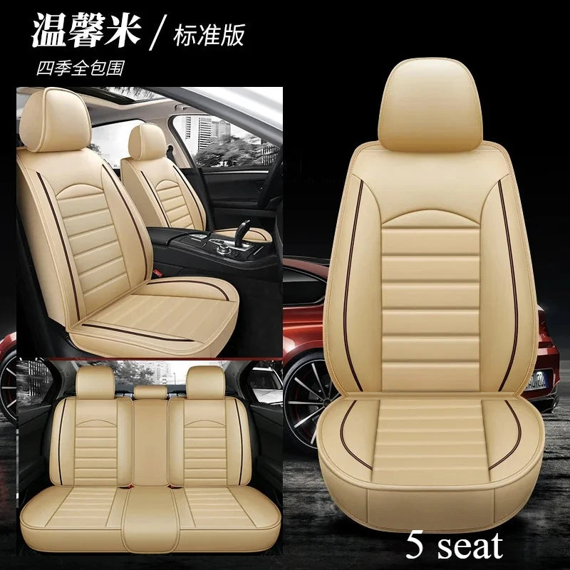 Five-Seat Leather Seat Cover Set - All-Season