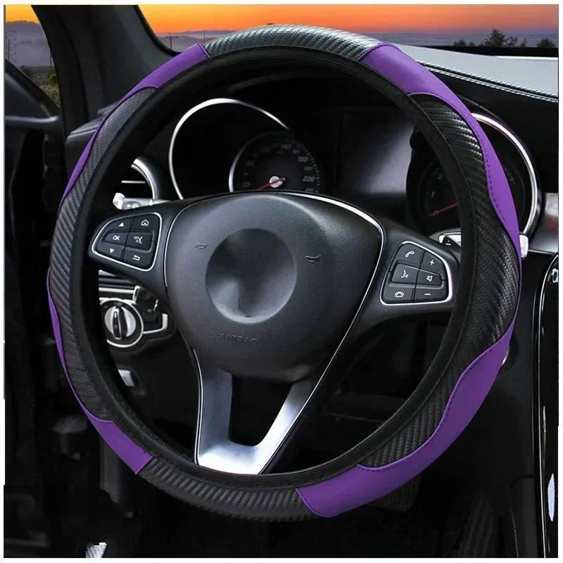 PU Leather Steering Wheel Cover - Non-Slip