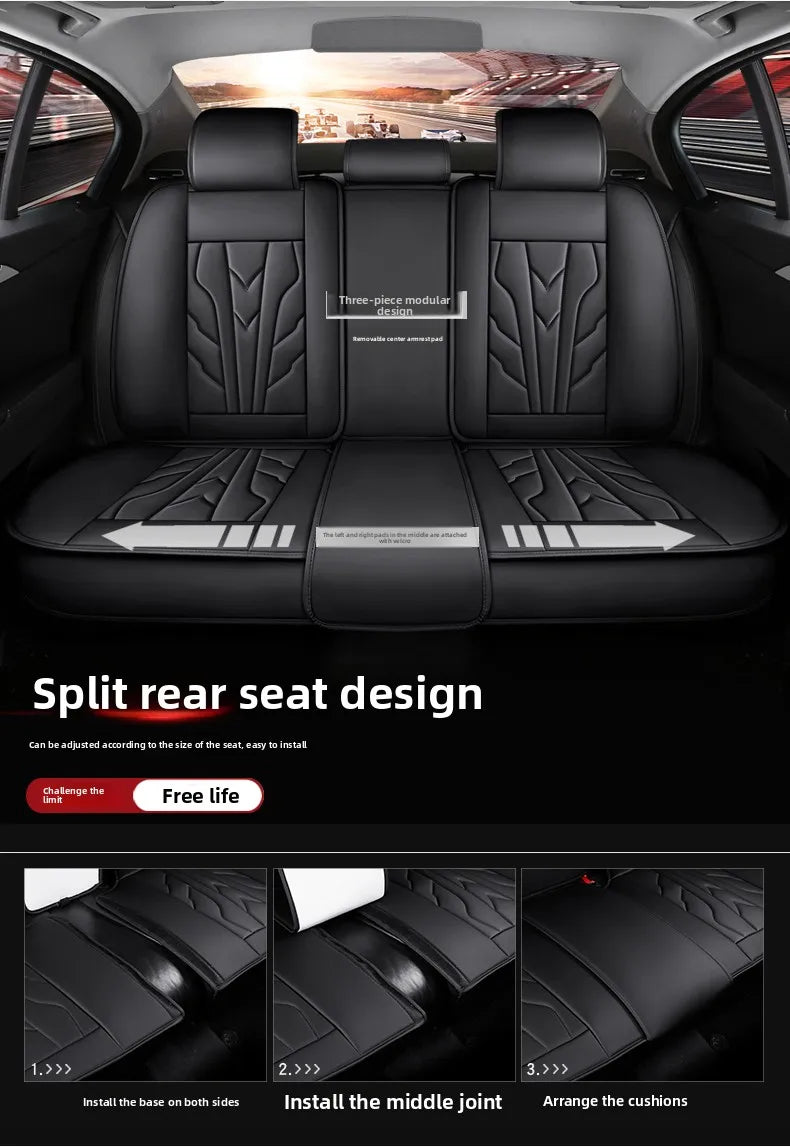 Universal PU Leather Seat Cover Set - All-Season