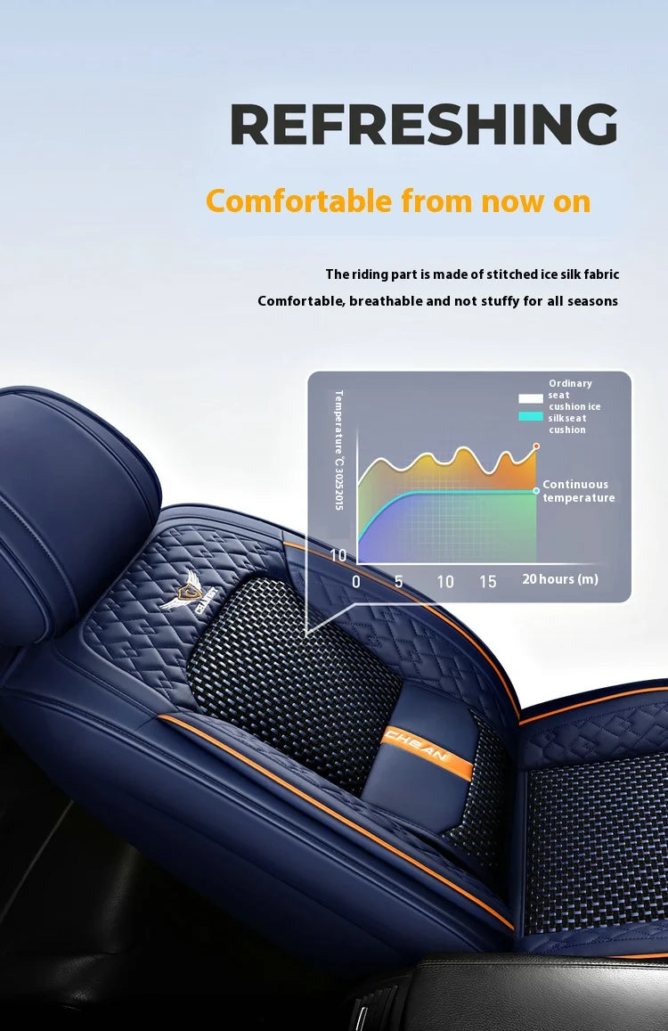 Five-Seat Nappa Leather Seat Protector Cover - All-Season