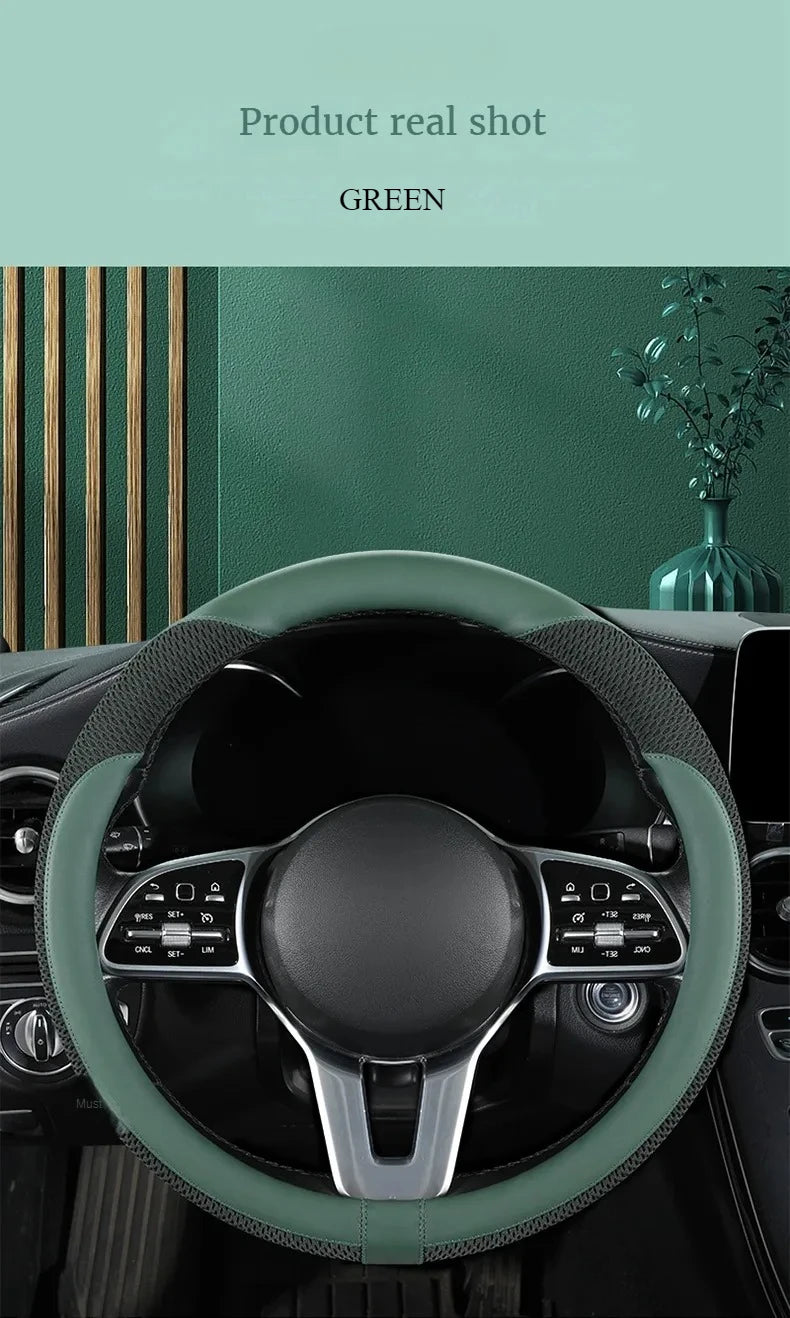 Leather Steering Wheel Protector - Breathable