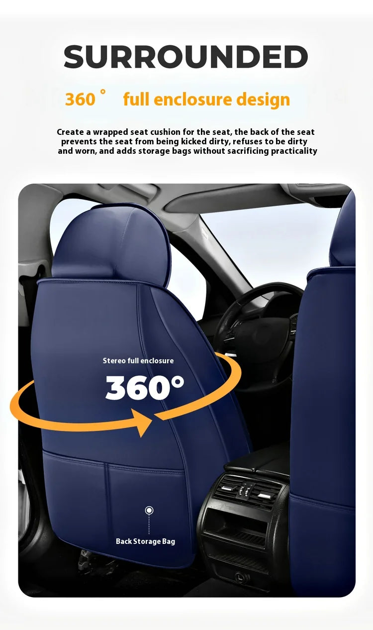 Five-Seat Nappa Leather Seat Protector Cover - All-Season