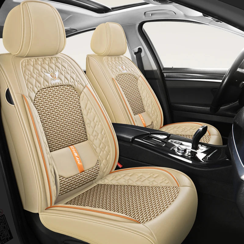 Five-Seat Nappa Leather Seat Protector Cover - All-Season