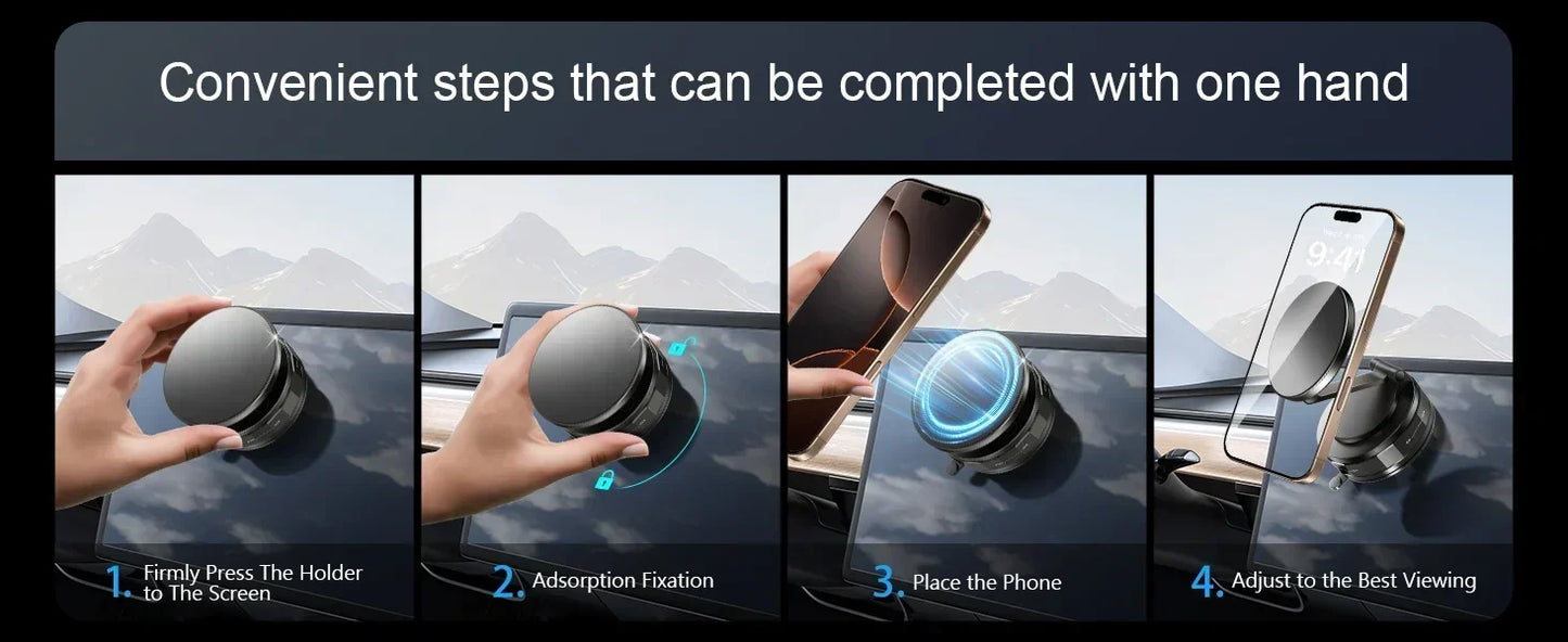 360° Snap-On Foldable Phone Mount for Dashboard with Secure Hold