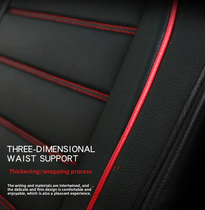 Five-Seat Leather Seat Cover Set - All-Season