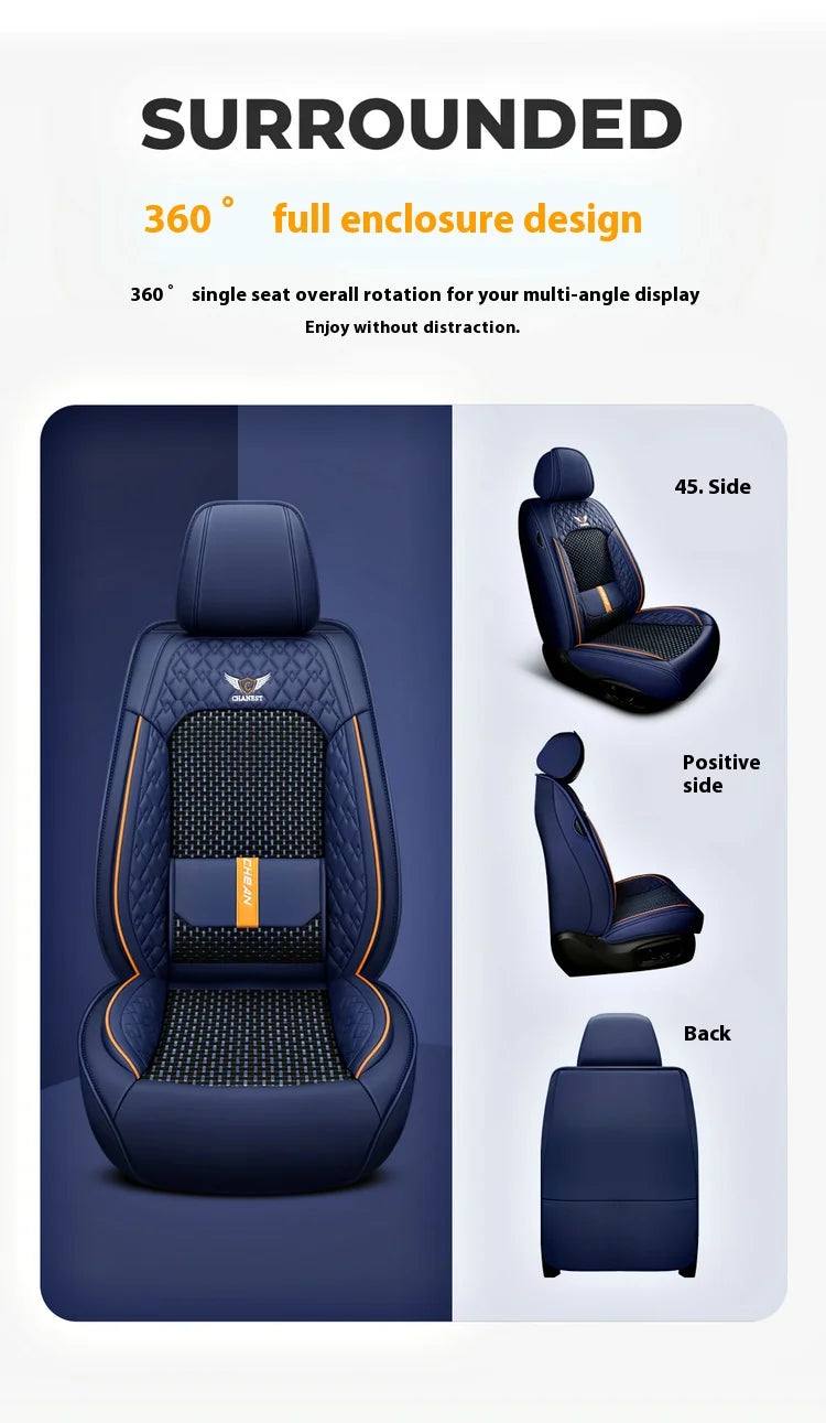Five-Seat Nappa Leather Seat Protector Cover - All-Season