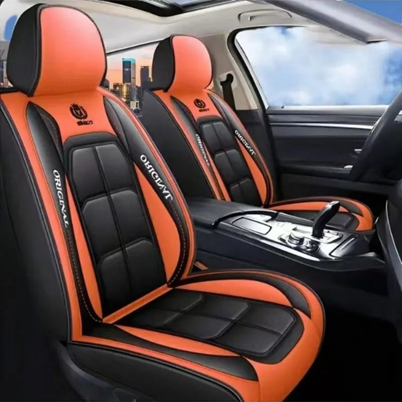 Front Seat Leather Car Seat Cover Set - All-Season
