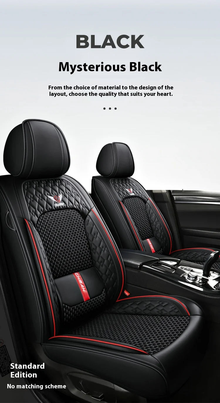 Five-Seat Nappa Leather Seat Protector Cover - All-Season