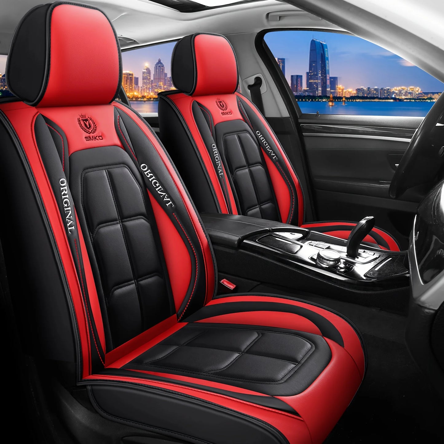 Front Seat Leather Car Seat Cover Set - All-Season