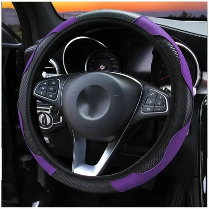 PU Leather Steering Wheel Cover - Non-Slip