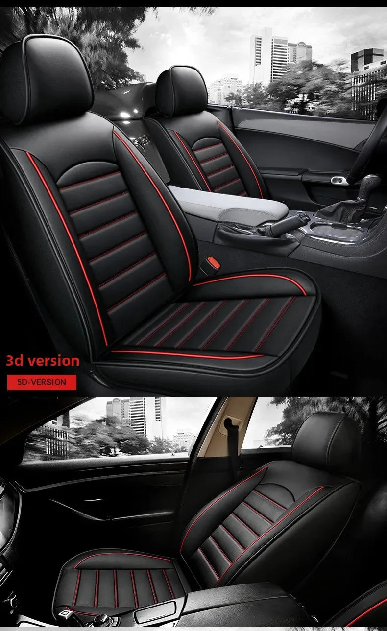 Five-Seat Leather Seat Cover Set - All-Season