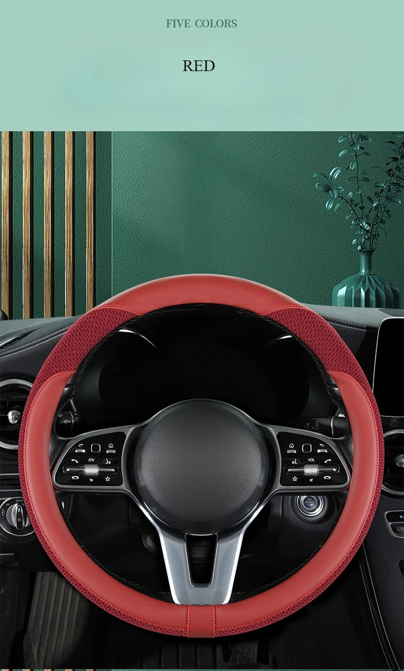 Leather Steering Wheel Protector - Breathable