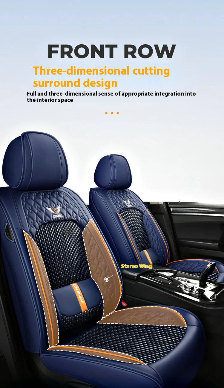Five-Seat Nappa Leather Seat Protector Cover - All-Season