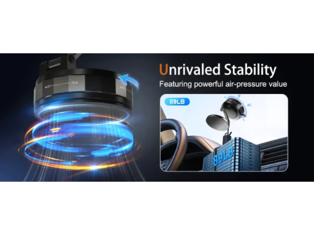 360° Snap-On Foldable Phone Mount for Dashboard with Secure Hold