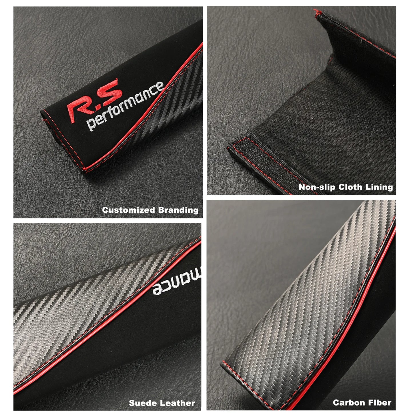 Pair of Suede Seat Belt Shoulder Pads