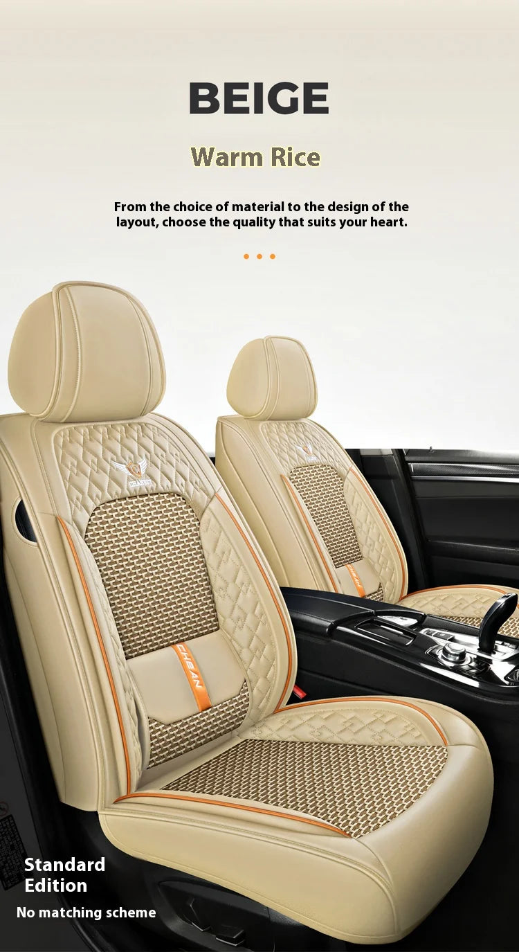 Five-Seat Nappa Leather Seat Protector Cover - All-Season