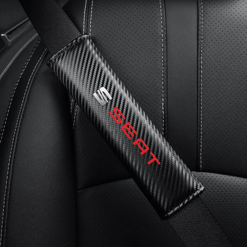 Carbon-Style Seat Belt Strap Protectors