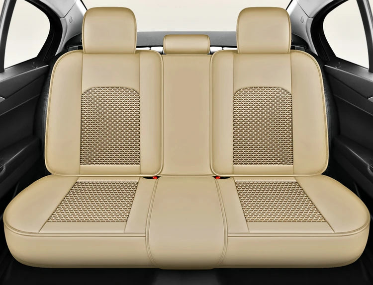 Five-Seat Nappa Leather Seat Protector Cover - All-Season