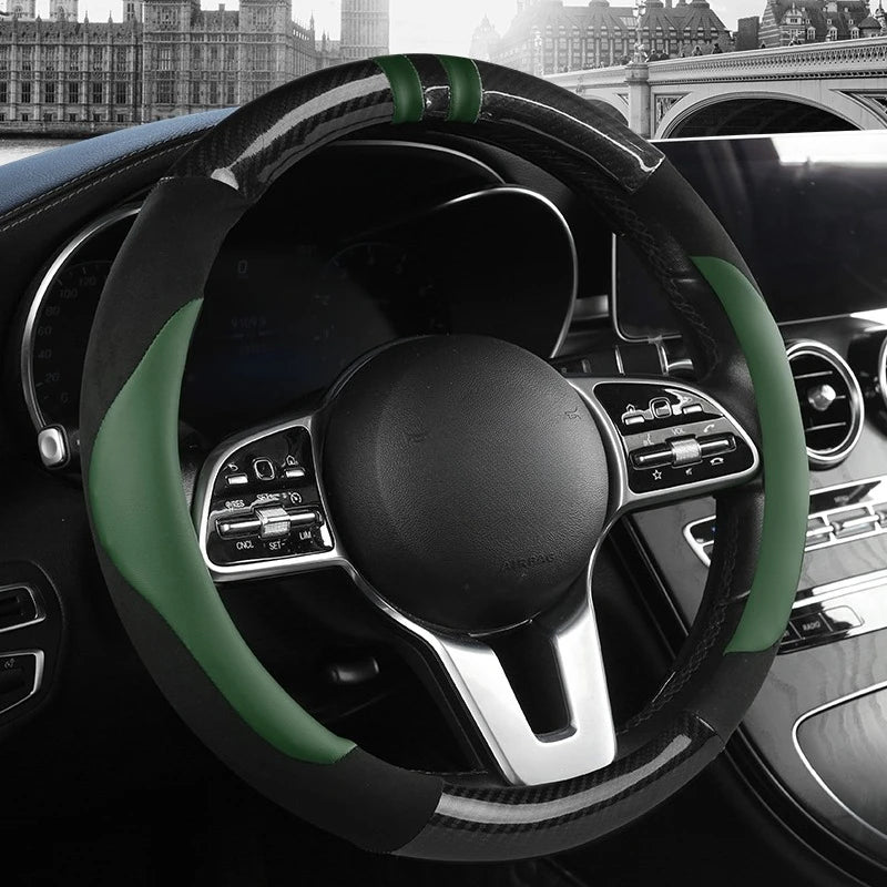 PU Leather Steering Wheel Protector - Non-Slip