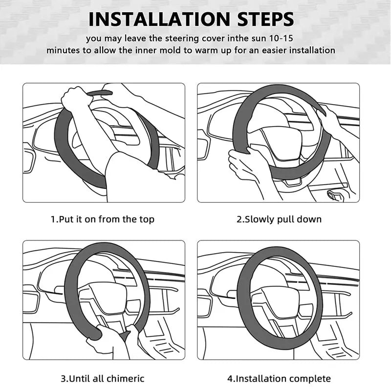 Leather Steering Wheel Wrap - Breathable