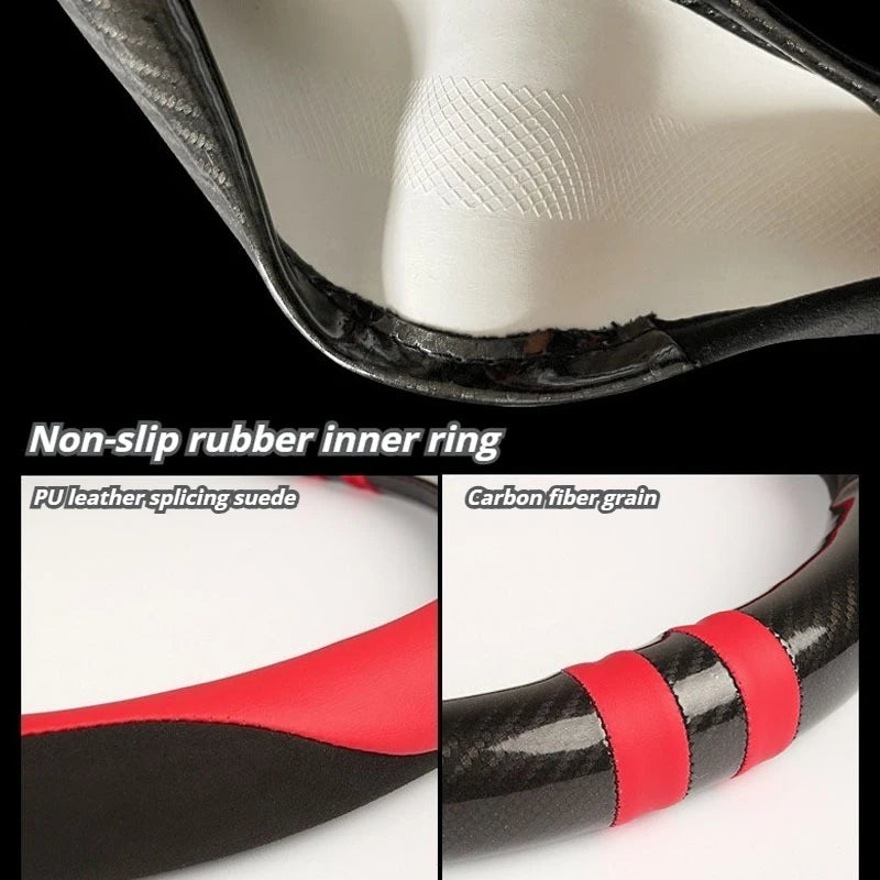 PU Leather Steering Wheel Protector - Non-Slip