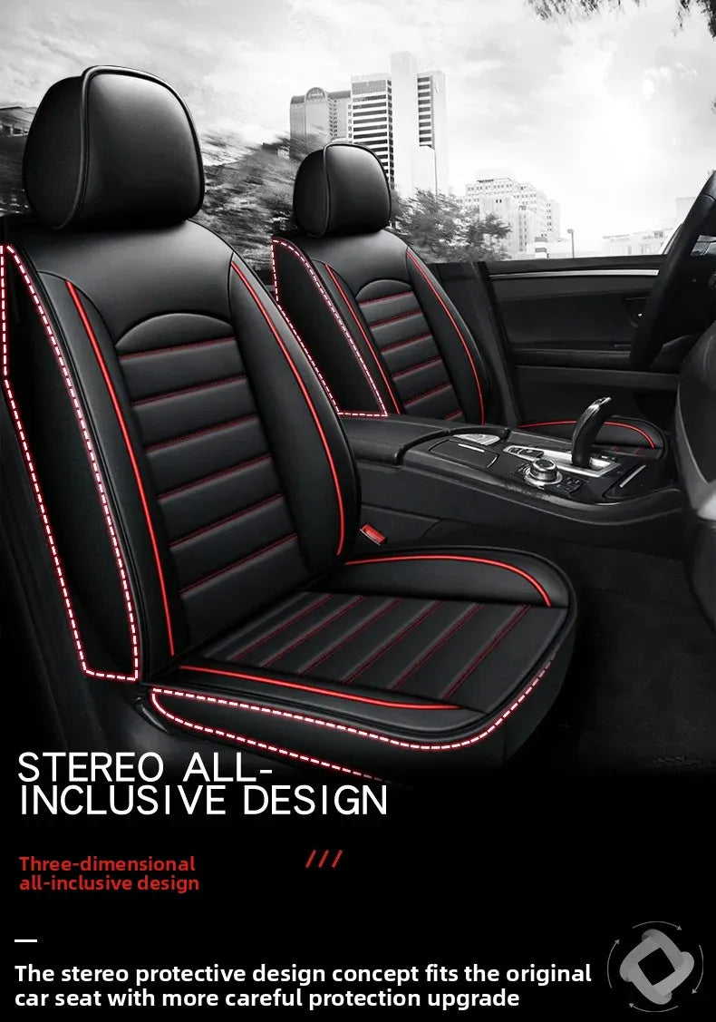 Five-Seat Leather Seat Cover Set - All-Season
