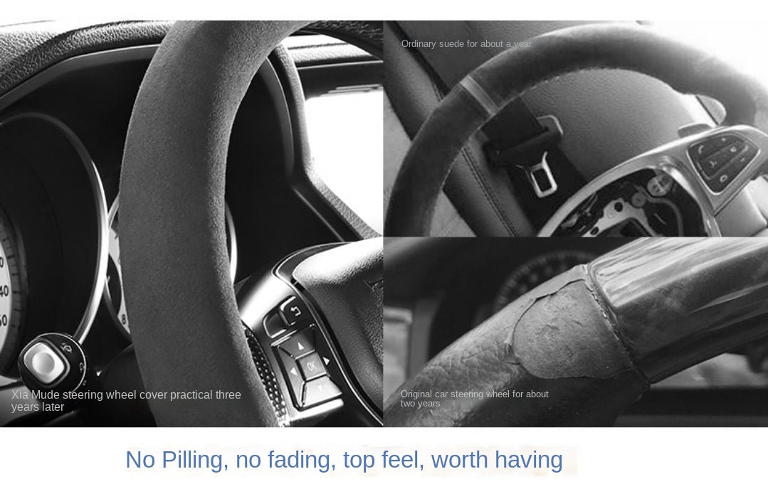 Suede Steering Wheel Cover - Non-Slip