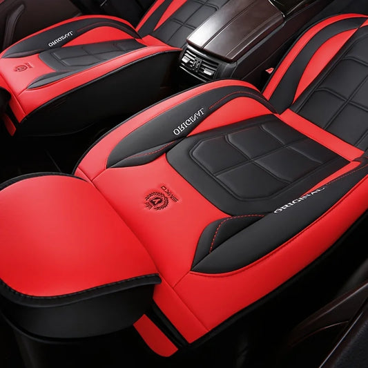 Front Seat Leather Car Seat Cover Set - All-Season