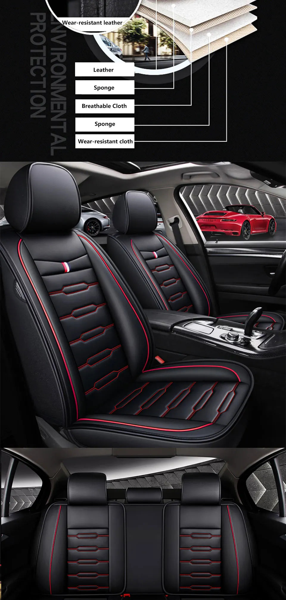 Universal Leather Seat Protector Cover - All-Season