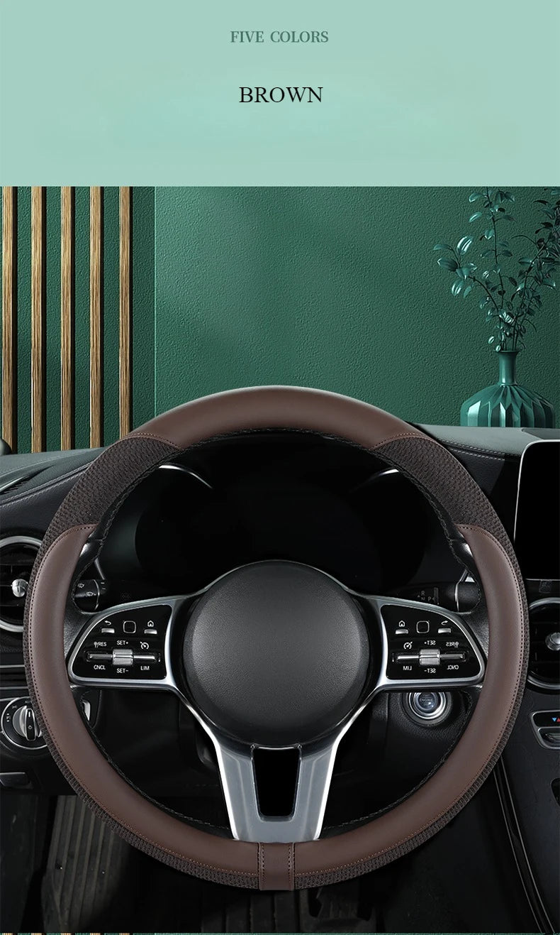 Leather Steering Wheel Protector - Breathable