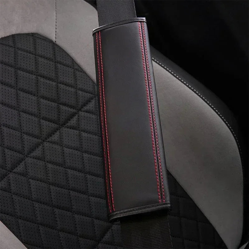 Dual Nappa Leather Seat Belt Comfort Covers